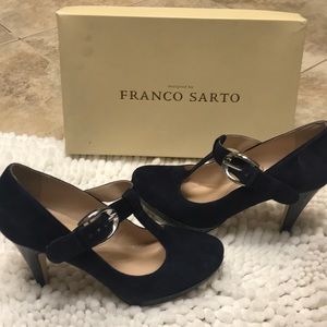 Franco Sarto Blue Suede Pumps